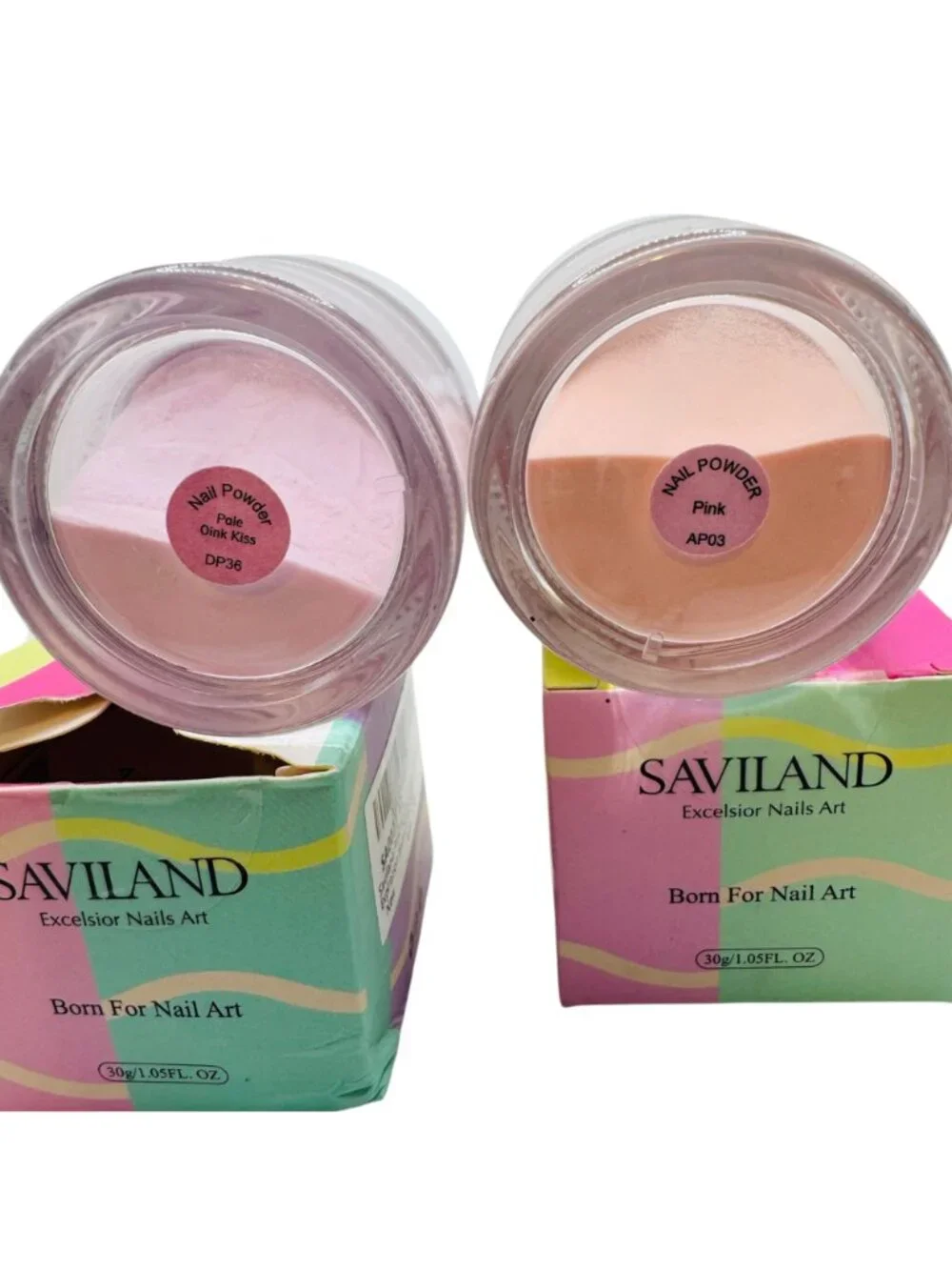 Saviland Acrylic Nail Powder Set - Pale Pink Kiss & Pink Shades - 30g Each